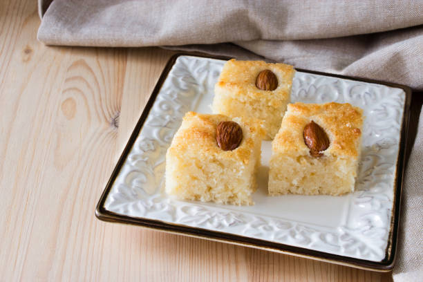 istock Basbousa (namoora) traditional arabic semolina cake 825538964