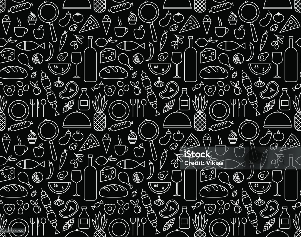 Food and cooking Seamless pattern Food stock vector