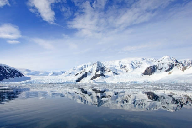 istock Antarctica landscape, icebergs, mountains and ocean 825546004