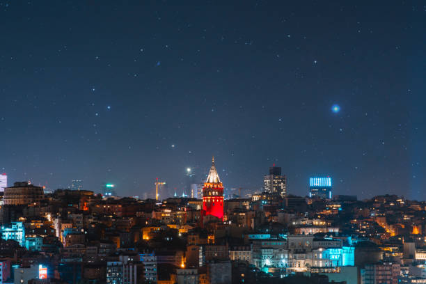 istock Galata tower in Istanbul at night. 825546036