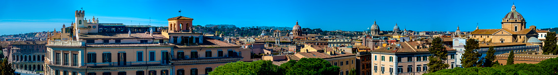Panorama of Rome from the terrace of Victorian toward the Janiculum