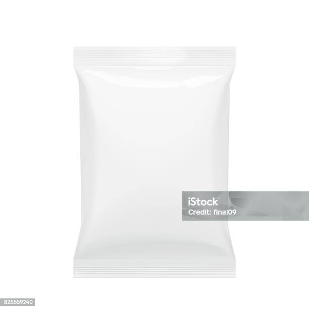 Food Snack Pillow Realistic Package Stock Illustration - Download Image Now - Packaging, Bag, Animal Pouch