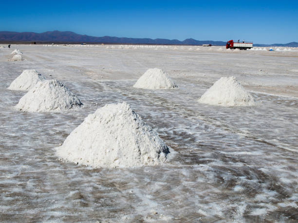 istock Salt piles on bolivian Salar de Uyuni 825562224
