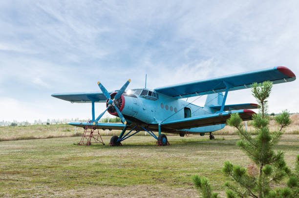 istock Small airplane. Propeller close-up photo 825569858