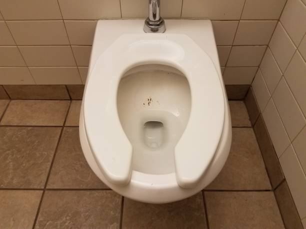 istock toilet in public bathroom with poop stain 825570436