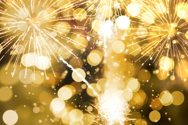 istock Abstract background. Gold-colored blur. Fireworks circle blur 825573446