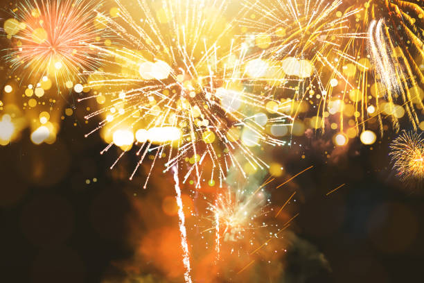 istock Abstract background. Gold-colored blur. Fireworks circle blur 825573800