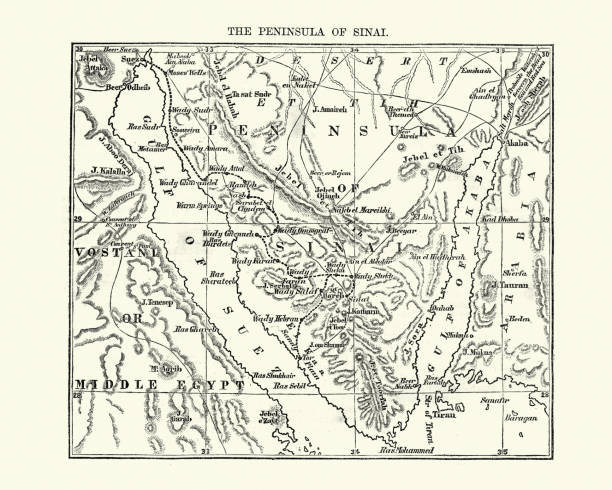 istock Map of the Sinai Penninsula, 1870 825573926