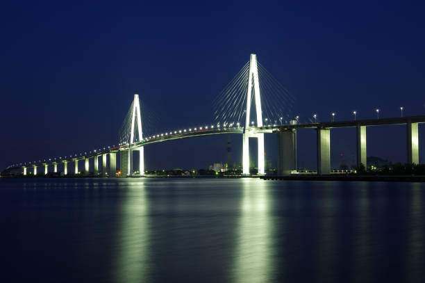 istock Night view of Shinminato Ohashi(Toyama Prefecture) 825574004