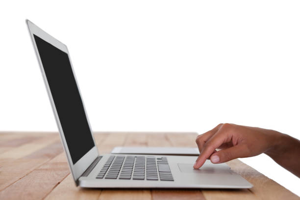 istock Businesswoman using laptop on the table 825574656