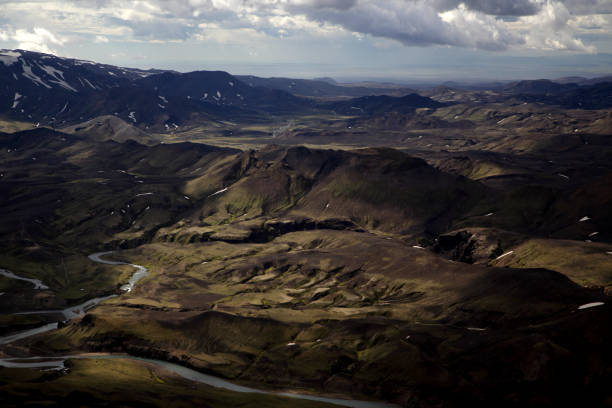istock Aerial view of glacier river South Iceland 825580376