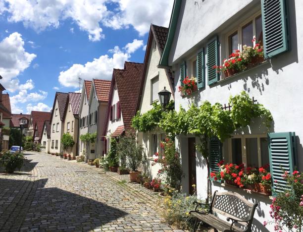 istock Romantic street in old medieval town in Germany 825584682