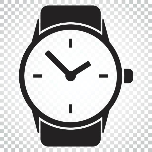 illustrations, cliparts, dessins animés et icônes de symbole de vecteur de veille. horloge plate illustration. pictogramme de concept des affaires simples sur fond isolé. - watch strap