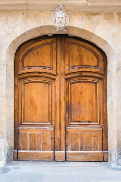 istock Paris, beautiful wooden massive door 825592604