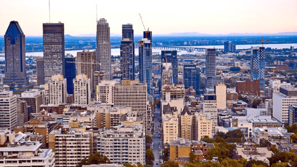 istock Montreal downtown by night, view from Mount-Royal, Quebec, Canada. 825611768