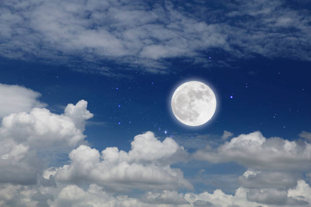 istock Full Moon With Cloud In Starry Night. Romantic concept. 825631722
