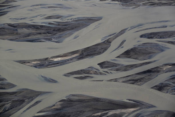 istock Aerial view of glacier river South Iceland 825647464
