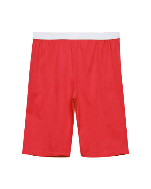 istock Red boxer shorts isolated on white 825652274