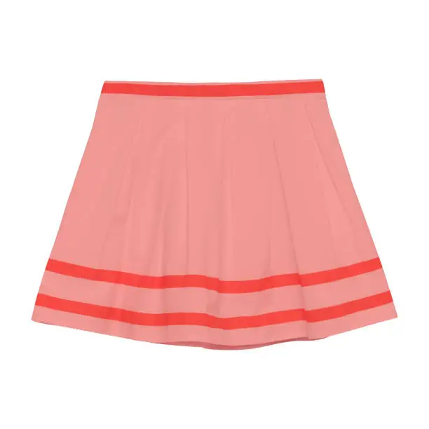 Red skirt with three stripes isolated white