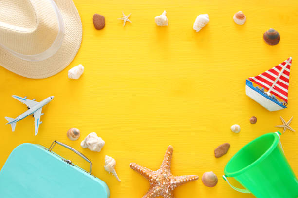 istock top view beach and vacation concept with nautical life style objects 825655496