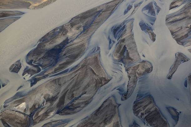 istock Aerial view of glacier river South Iceland 825655764