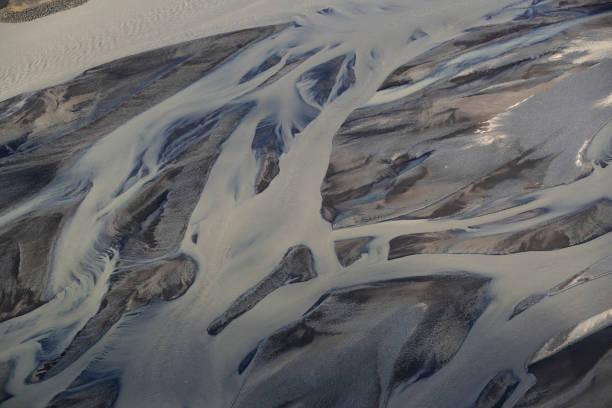 istock Aerial view of glacier river South Iceland 825657986