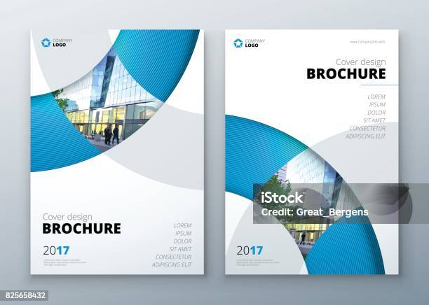 Brochure Template Layout Design Corporate Business Annual Report Catalog Magazine Flyer Mockup Creative Modern Bright Concept Circle Round Shape Stock Illustration - Download Image Now