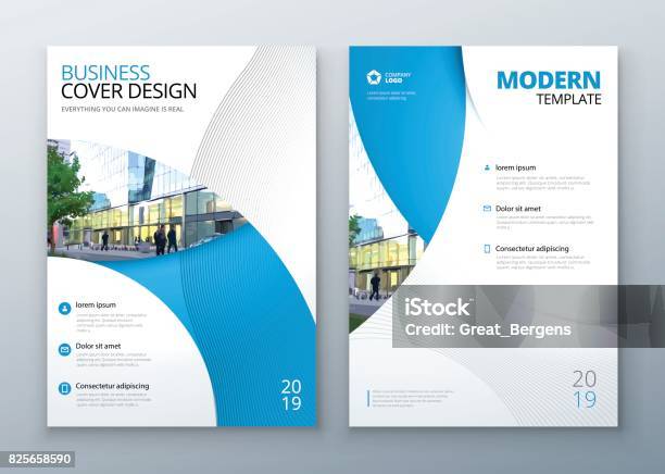 Brochure Template Layout Design Corporate Business Annual Report Catalog Magazine Flyer Mockup Creative Modern Bright Concept Circle Round Shape Stock Illustration - Download Image Now