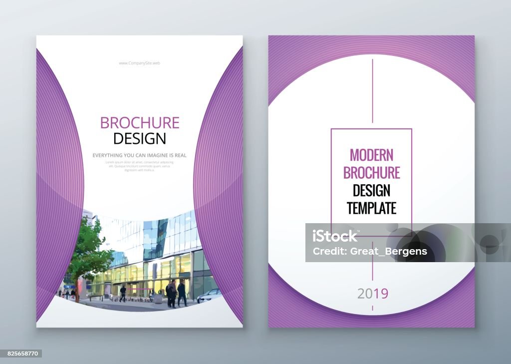 Brochure template layout design. Corporate business annual report, catalog, magazine, flyer mockup. Creative modern bright concept circle round shape Brochure stock vector