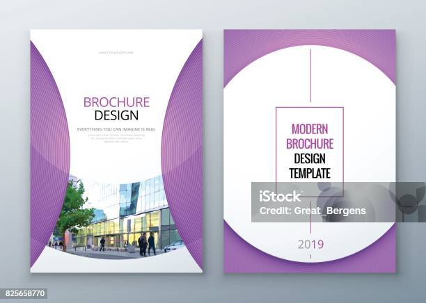 Brochure Template Layout Design Corporate Business Annual Report Catalog Magazine Flyer Mockup Creative Modern Bright Concept Circle Round Shape Stock Illustration - Download Image Now