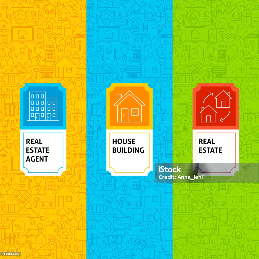 Line Real Estate Patterns Set Stock Illustration - Download Image Now ...