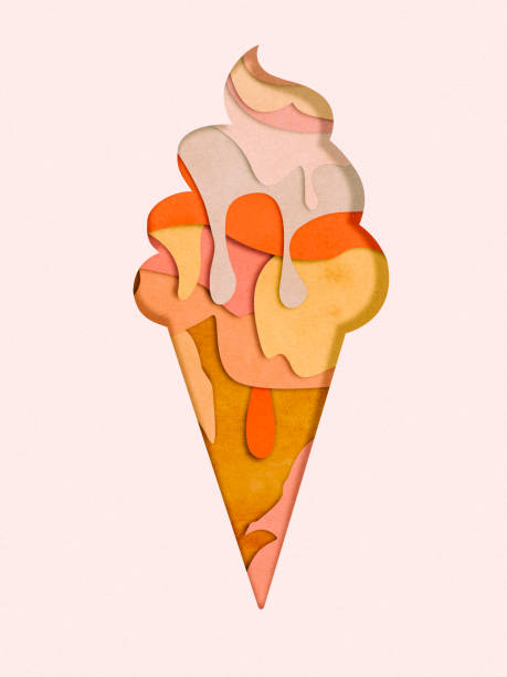 istock Ice Cream, paper cutting style 825662862