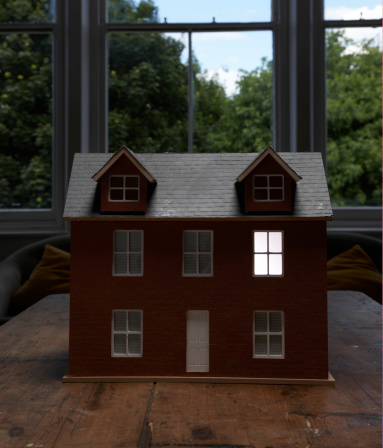 toy house with clipping path