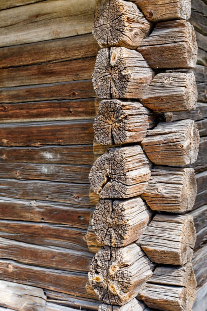 istock Binding of an ancient wooden wall 825677720