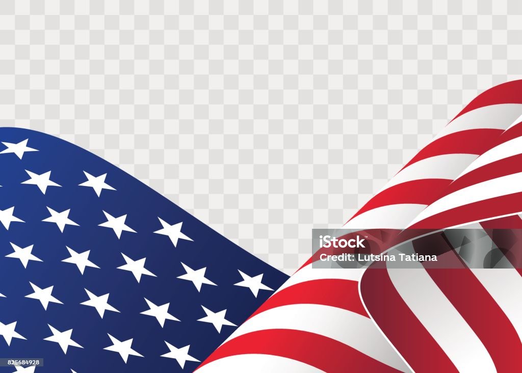 waving flag of the United States of America. illustration of wavy American Flag for Independence Day waving flag of the United States of America. illustration of wavy American Flag for Independence Day. American Flag Flowing. American flag on transparent background - vector illustration. American Flag stock vector