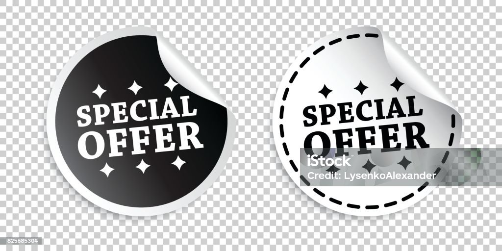 Special offer sticker. Black and white vector illustration. Black Friday - Shopping Event stock vector