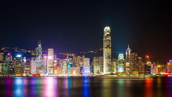 Symphony light and sound city of life at Victoria Harbor in HONG KONG