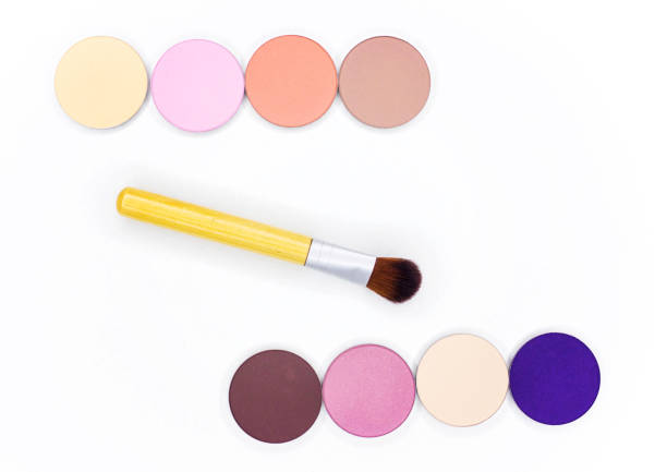 istock A new brush and eye shadow on white. 825685774