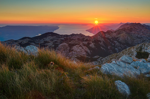 View from the top of Sveti Jure peak in the Biokovo mountains, Croatia