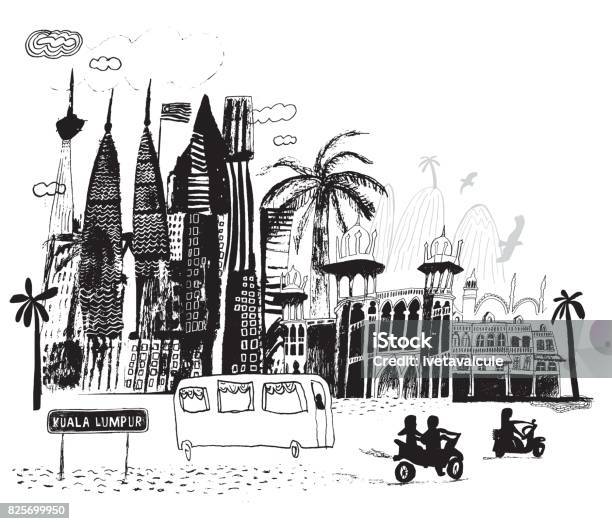 Kuala Lumpur Stock Illustration - Download Image Now - Malaysia, Kuala Lumpur, Sketch