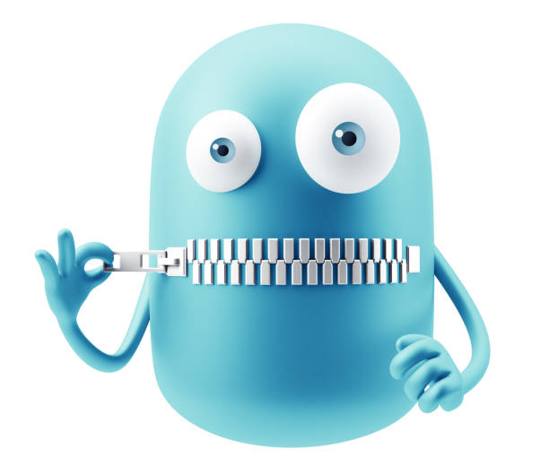 hi resolution emoticon expression - keep quiet imagens e fotografias de stock