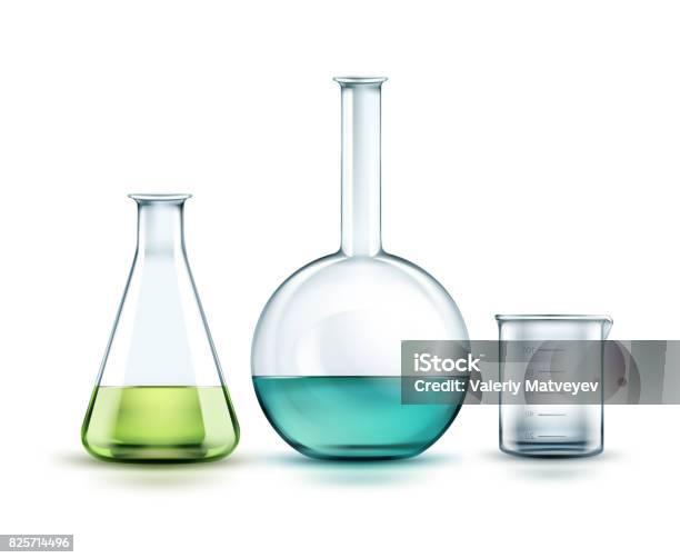 Glass Laboratory Flasks Stock Illustration - Download Image Now - Test Tube, Laboratory, Laboratory Flask