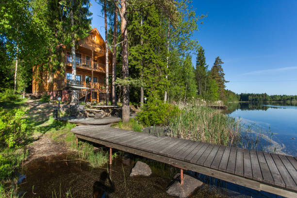 istock Picnic area by the lake in Karelia 825721196