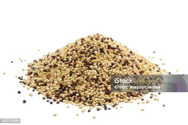 Mixed Quinoa Stock Photo - Download Image Now - Quinoa, White Background, Cut Out