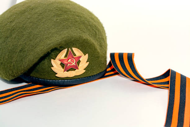 istock Military cap and St. George's ribbon 825725154