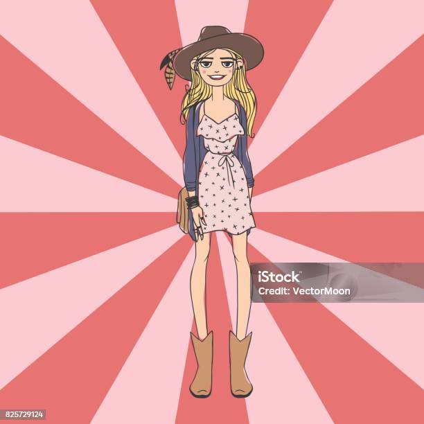 Fashion Look Girl Beautiful Girl Woman Female Pretty Young Model Style Lady Character Vector Illustration Stock Illustration - Download Image Now