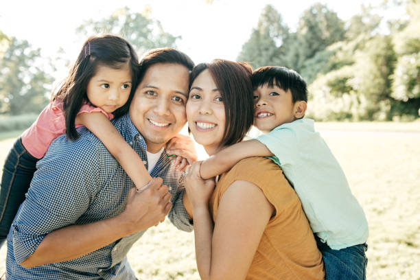 istock Happy family with two kids 825736952