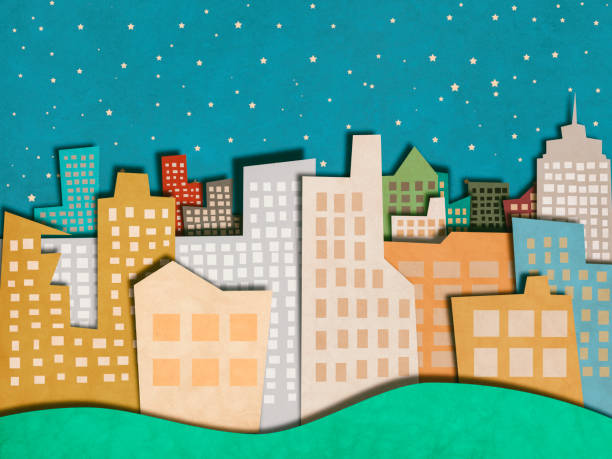 istock Apartments in city paper cutting style 825741512