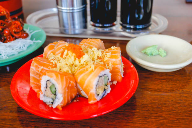 istock Salmon roll for healthy lunch 825750966