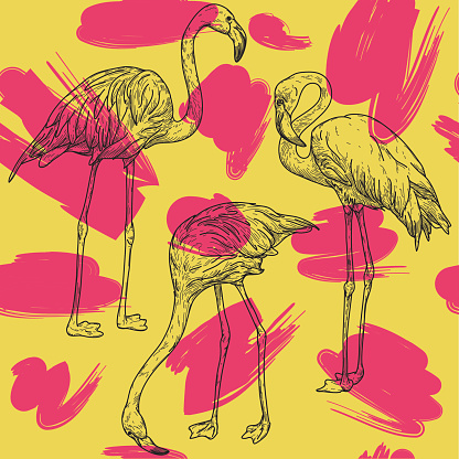 Retro Flamingo Pattern
